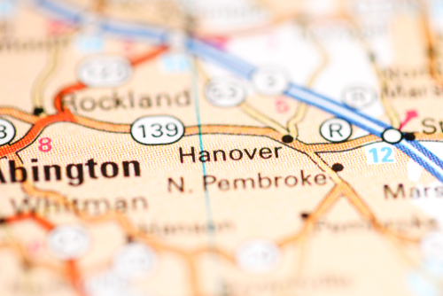Map of Hanover, MA
